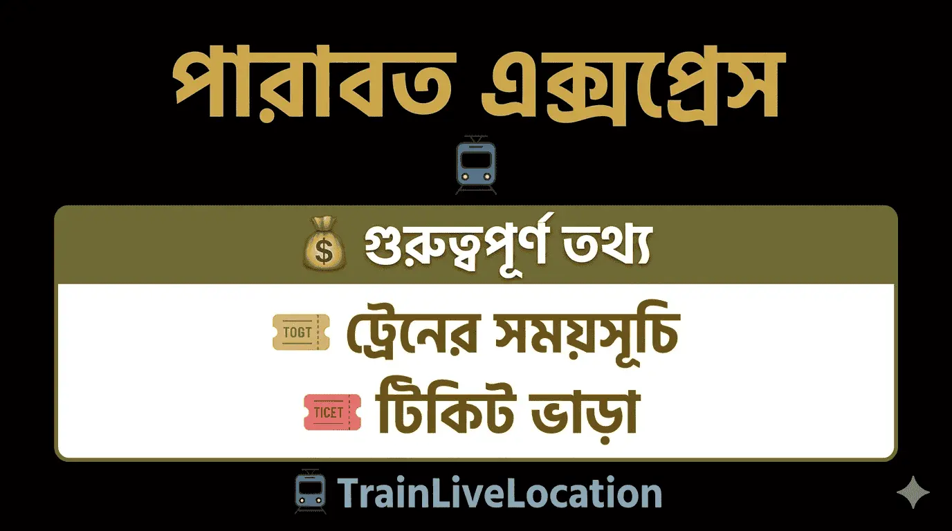 পারাবত এক্সপ্রেস ট্রেনের সময়সূচি ও  ভাড়ার তালিকা